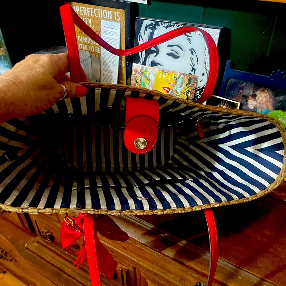 Kate Spade Crab Straw Tote